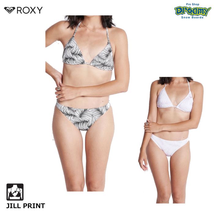 ROXY ロキシー JILL PRINT RSW221035 ビキニ セット 取り外し可能パッド リーフ柄 三角ビキニ ロゴ刺繍 シンプル 水着  スイムウェア 正規品-スノーボード（キッズ）・サーフィンの専門店｜DREAMY