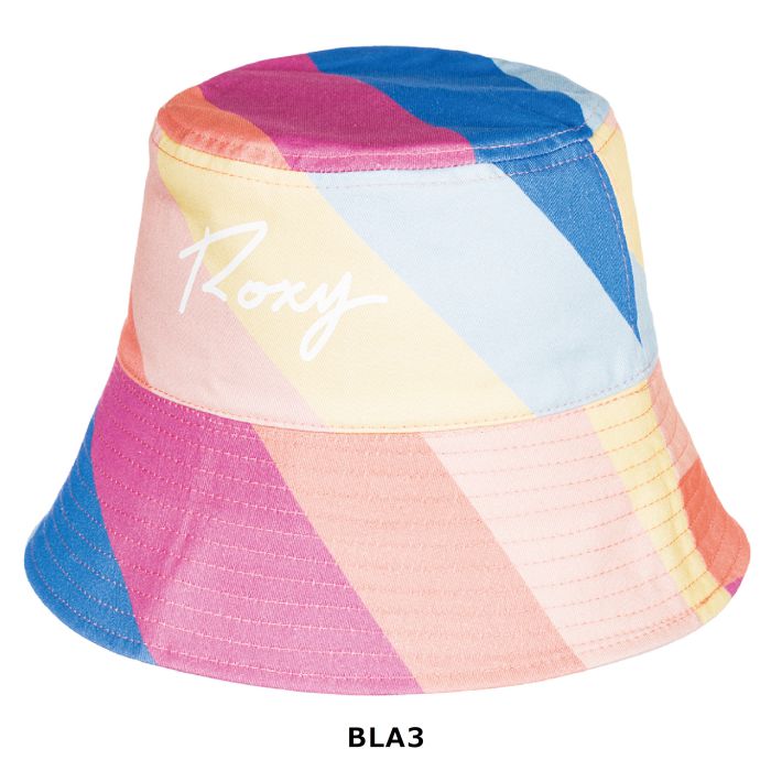 ROXY ロキシー POPPY BUCKET ERJHA04002 バケットハット オーガニックコットン リバーシブル リサイクル素材 ストライプ  ロゴ Pop Surf BLA3 2022春夏 正規品-スノーボード（キッズ）・サーフィンの専門店｜DREAMY