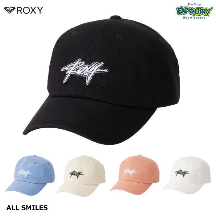 ROXY ロキシー ALL SMILES RCP221320 キャップ ストラップバック カーブドバイザー コットン素材 筆記体 ロゴ刺繍  サイズ調整可能 2022春夏モデル 正規品-スノーボード（キッズ）・サーフィンの専門店｜DREAMY