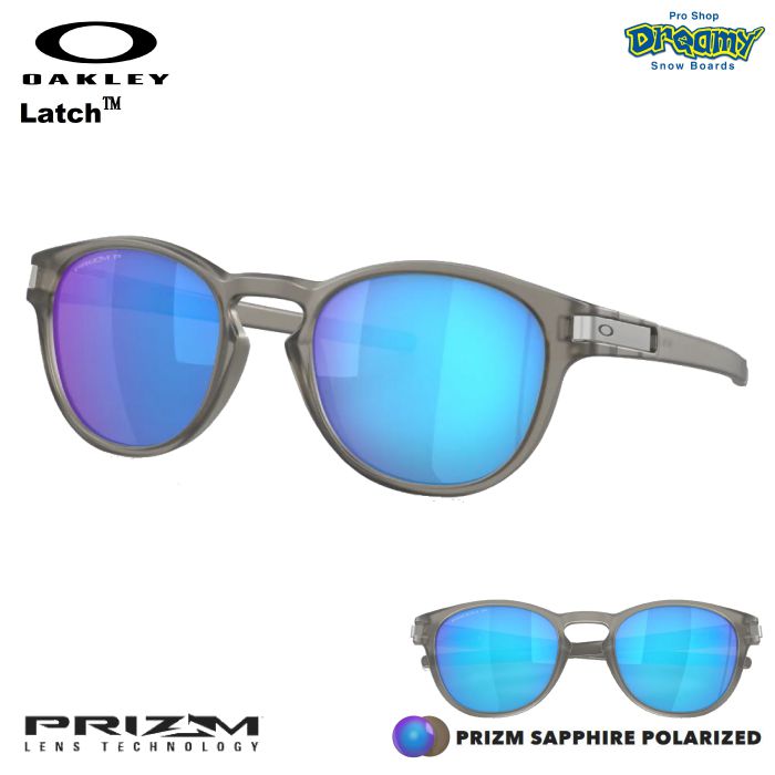 OAKLEY オークリー Latch OO9265-3253 MatteGreyInk PrizmSapphirePolarized 偏光 ラッチ  レギュラーフィット クリップ 衝撃プロテクション サングラス 正規品-スノーボード（キッズ）・サーフィンの専門店｜DREAMY