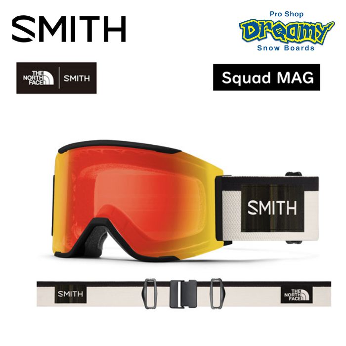 22-23 SMITH スミス GOGGLE Squad MAG TNF Gardenia White x Smith 010272061 調光レンズ  TNFバッグ付き 数量限定 アジアンフィット スノーゴーグル 正規品-スノーボード（キッズ）・サーフィンの専門店｜DREAMY