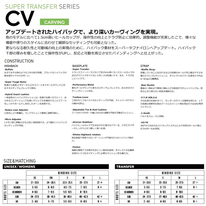 22-23 FLUX フラックス CV スーパートランスファーシリーズ カービング