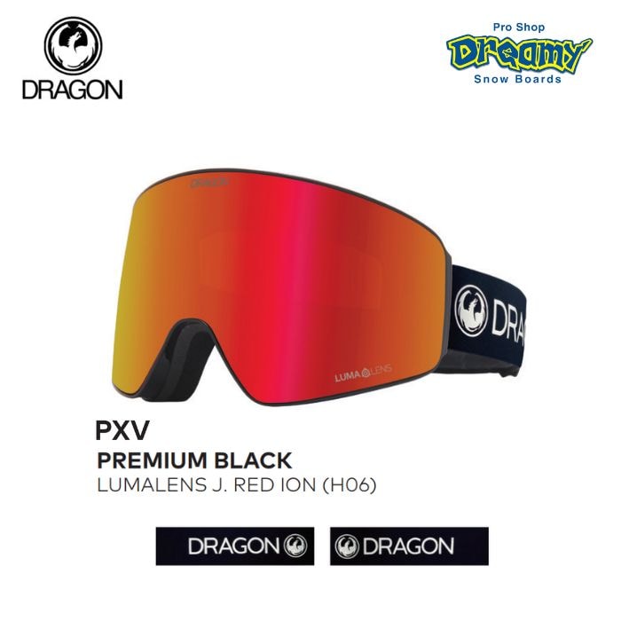22-23 DRAGON ドラゴン PXV PREMIUM BLACK LUMALENS J. RED ION (H06