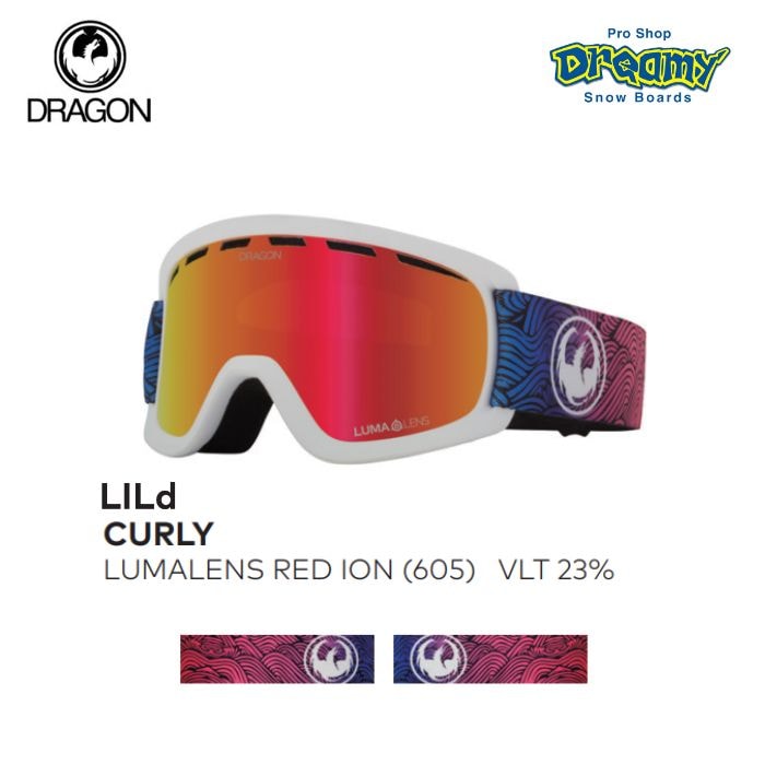 22-23 DRAGON ドラゴン LILd CURLY LUMALENS RED ION (605) ジャパンフィット スノーゴーグル  正規品-スノーボード（キッズ）・サーフィンの専門店｜DREAMY