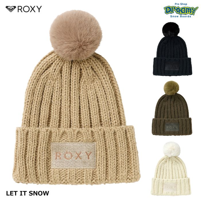 ROXY ロキシー LET IT SNOW RBE224314 ビーニー ポンポン付き シングル