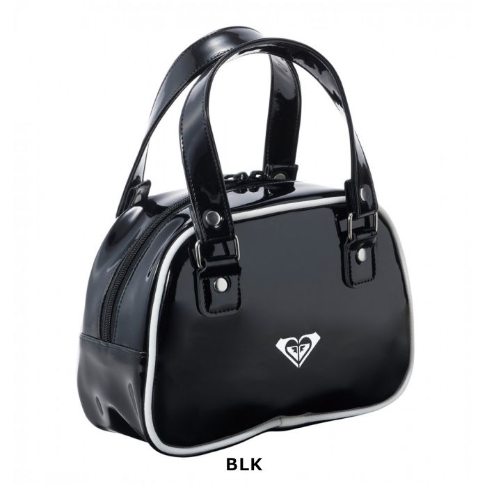 ROXY ロキシー PLAYFUL RBG231311 ボストンバッグ ミニサイズ エナメル地 内ポケット リバイバルデザイン ロゴ BLK WHT  2023 正規品-スノーボード（キッズ）・サーフィンの専門店｜DREAMY