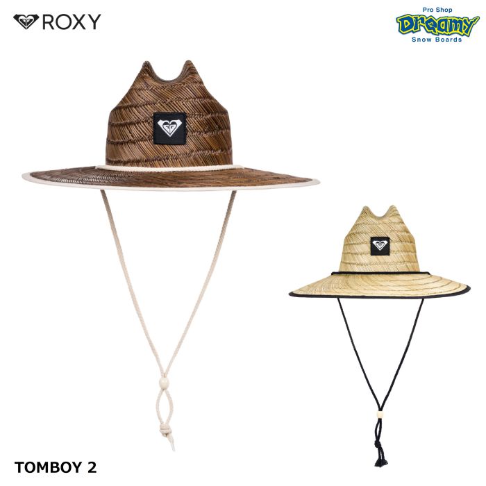 ROXY ロキシー TOMBOY 2 ERJHA03162 カウボーイハット ストロー素材 あご紐 ロゴエンブレム 麦わら帽子 アウトドア  マリンスポーツ TGB0 KVJ0 2023 正規品-スノーボード（キッズ）・サーフィンの専門店｜DREAMY