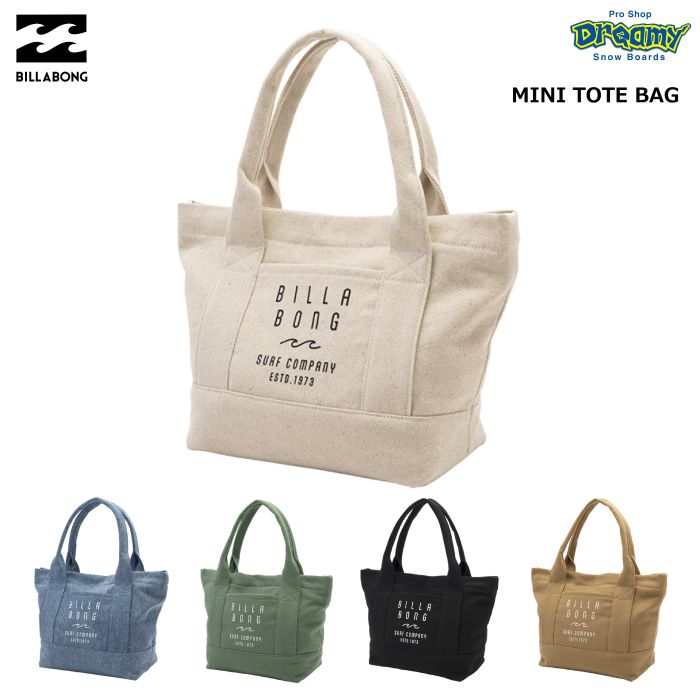 BILLABONG ビラボン MINI TOTE BAG BD013900 トートバッグ ミニサイズ コットンキャンバス ボタン開閉 外ポケット  内ポケット デイリーユース ロゴ 2023 正規品-スノーボード（キッズ）・サーフィンの専門店｜DREAMY