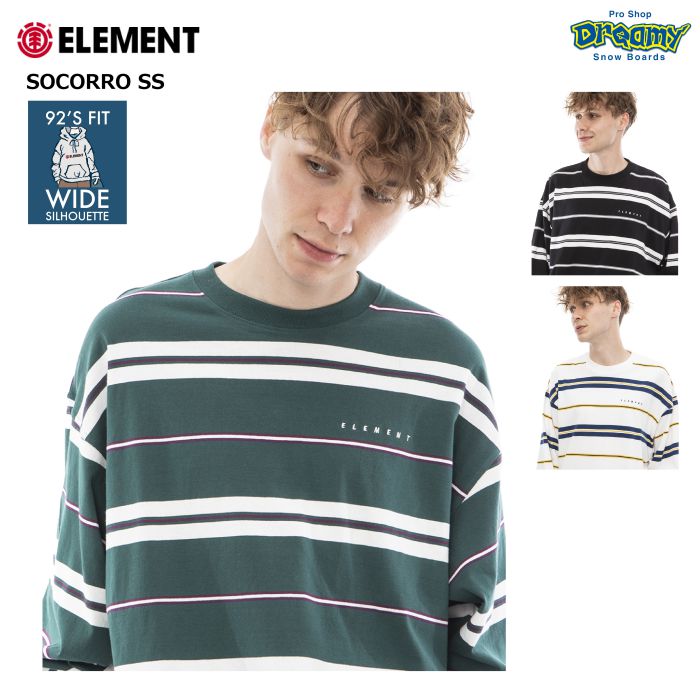 ELEMENT エレメント TAGSTEN LS BD021053 Tシャツ 92's FIT 長袖 ボーダー ドロップショルダー ワイドシルエット  ロンT ロゴ 正規品-スノーボード（キッズ）・サーフィンの専門店｜DREAMY