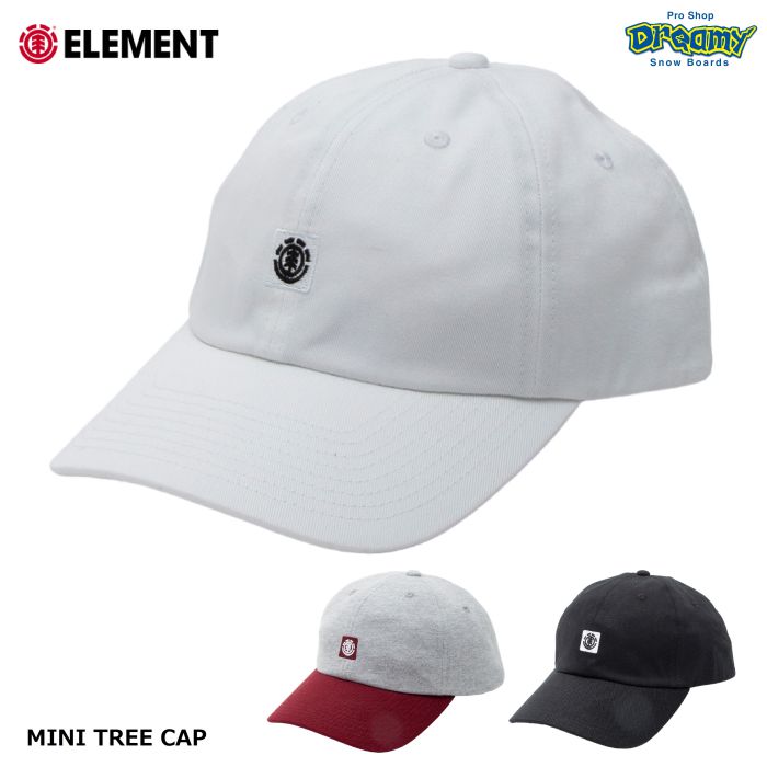 ELEMENT エレメント MINI TREE CAP BD021946 キャップ 6パネル カーブドバイザー ストラップバック コットン素材  フリーサイズ ロゴ 刺繍 2023 正規品-スノーボード（キッズ）・サーフィンの専門店｜DREAMY