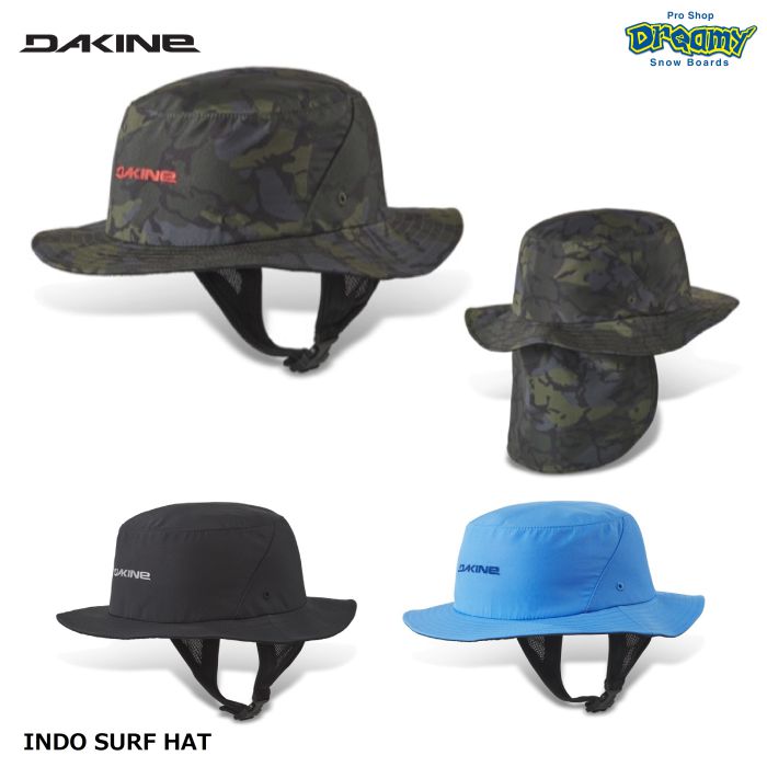 DAKINE ダカイン INDO SURF HAT BD231916 フローティングハット UVカット UPF50+ 調整可能つば  取り外し可能ネックプロテクション ロゴ サーフハット 正規品-スノーボード・サップ・サーフィン・スケートボードの