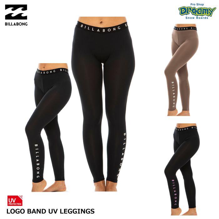 BILLABONG ビラボン LOGO BAND UV LEGGINGS BD013400 レギンス 10分丈 UVプロテクション UPF50+  ストレッチ ロゴ入りウエストバンド ワークアウト 水着 正規品-スノーボード（キッズ）・サーフィンの専門店｜DREAMY