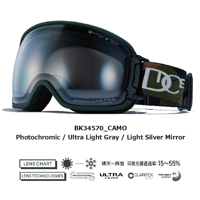 DICE ダイス BANK バンク BK34570_CAMO  Photochromic/UltraLightGray/LightSilverMirror 調光ウルトラグレイレンズ ライトシルバーミラー 日本製  23-24 正規品-スノーボード（キッズ）・サーフィンの専門店｜DREAMY