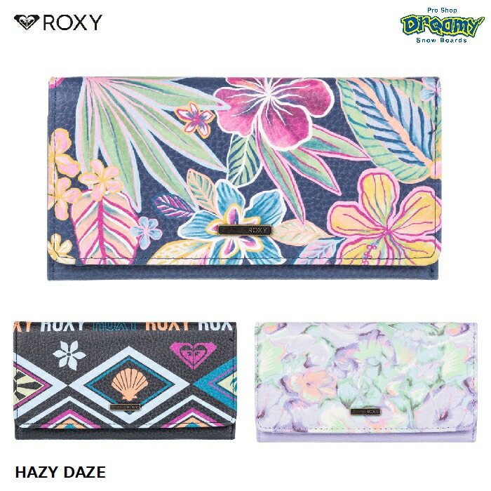 ROXY ロキシー HAZY DAZE ERJAA04203 お財布 三つ折り デザイン 外コインポケット カードポケット ウォレット  シーズナブプリント 総柄 ロゴ 2023 正規品-スノーボード（キッズ）・サーフィンの専門店｜DREAMY