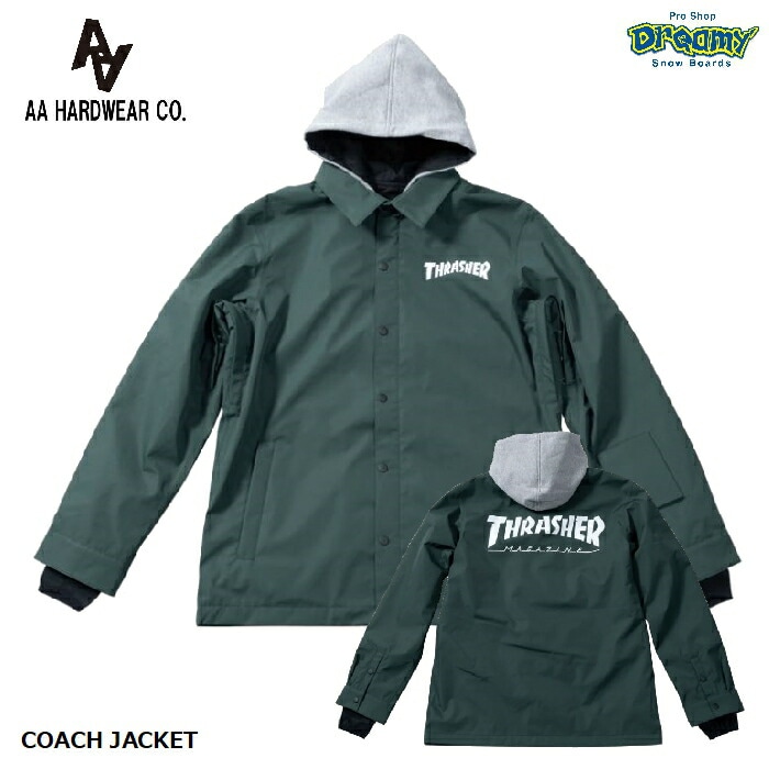 AA HARDWEAR ダブルエー COACH JACKET 72123302 スノージャケット レギュラーフィット 耐水圧10000mm 3レイヤー  3Dカッティング 着脱可能フード メンズ 正規品 | ☆スノーボード,ウェア,ブランド,AA | ドリーミー公式オンラインストア