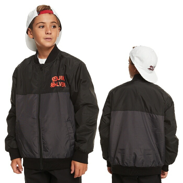 QUIKSILVER クイックシルバーRADICAL TIMES YOUTH JACKET EQBJK03280 キッズジャケット 130-160cm  ボンバージャケット 総柄裏地 ボタン付きポケット ロゴ 正規品-スノーボード（キッズ）・サーフィンの専門店｜DREAMY