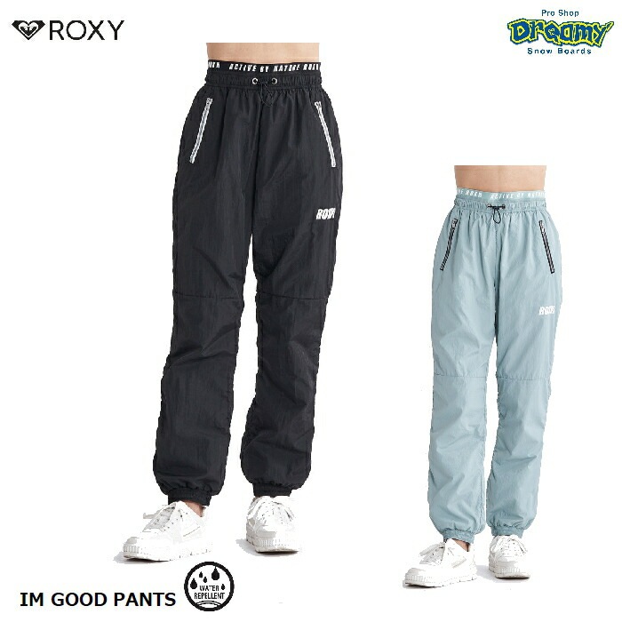 ROXY ロキシー フィットネス IM GOOD PANTS RPT234501 ナイロンパンツ 撥水 メッシュ裏地 裾ゴム ドローコード  ファスナー付ポケット ロゴ トレーニング 正規品-スノーボード（キッズ）・サーフィンの専門店｜DREAMY