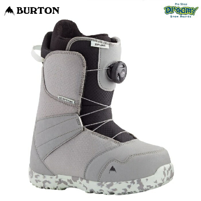 BURTON バートン Kids' Zipline BOA Snowboard Boots 131911 スノーボードブーツ キッズ 22-25cm  ソフトフレックス オールマウンテン ボア Gray/Neo-Mint 正規品-スノーボード・サップ・サーフィン・スケートボードの