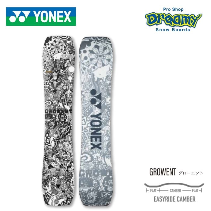 24-25 YONEX ヨネックス GROWENT グローエント GW24 ホワイト スノーボード 板 147/150/153/156  正規品-スノーボード・サップ・サーフィン・スケートボードの