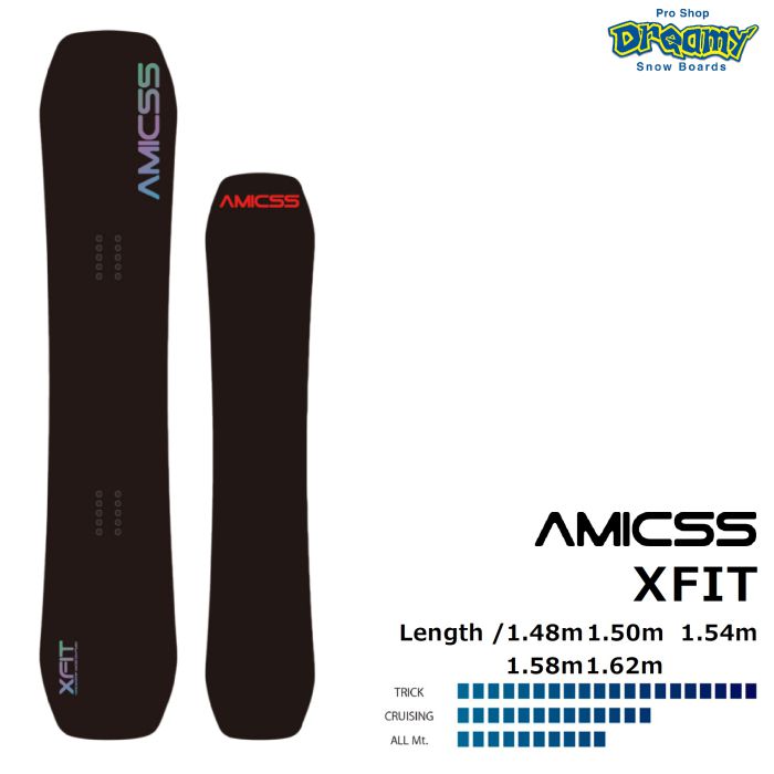 AMICSS アミックス XFIT キャンバー ディレクショナルツイン ミドルフレックス ラントリ グラトリ カービング 中上級者向け 国産  スノーボード 板 正規品-スノーボード・サーフ・スケートの専門店 DREAMY