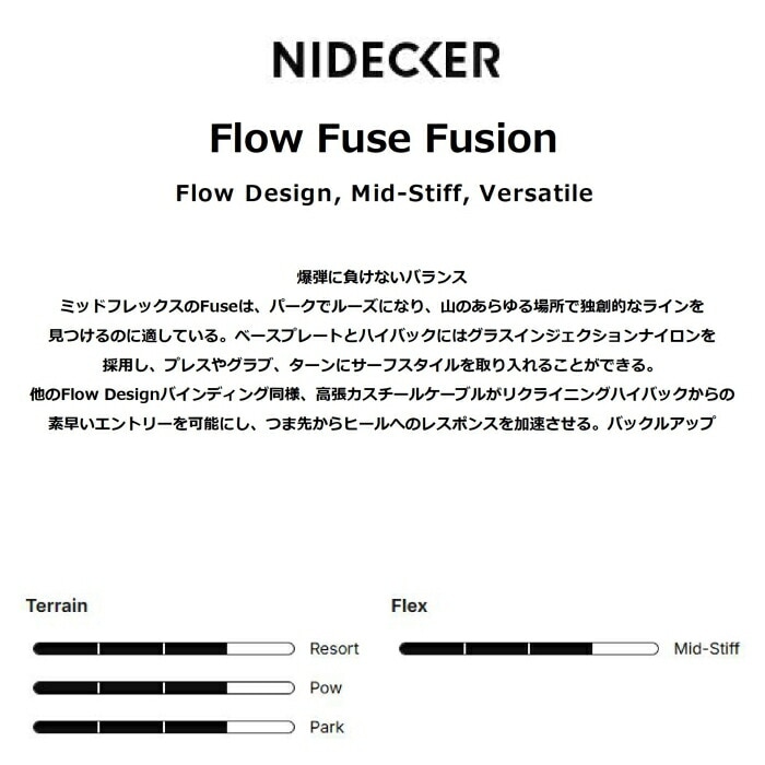 NIDECKER ナイデッカー Flow Fuse Fusion ドロップイン ミッド