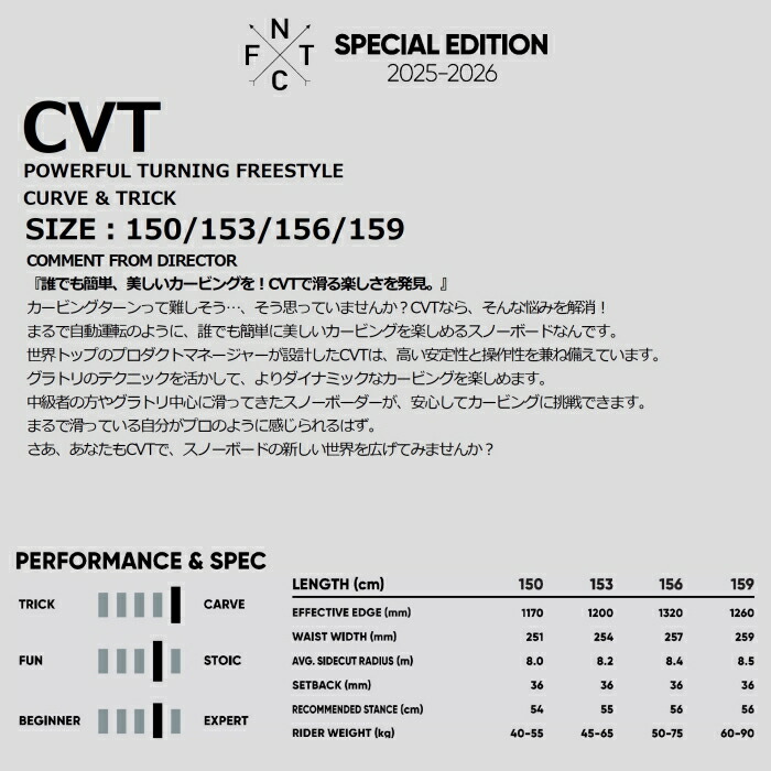25-26 FNTC エフエヌティーシー CVT キャンバーモデル フルキャンバー