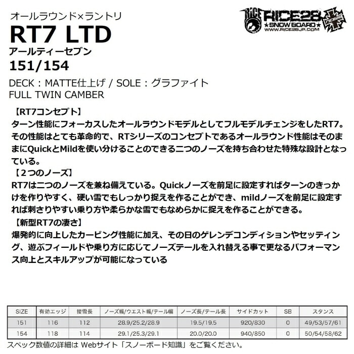25-26 RICE28 RT7 LTD ライストゥエンティーエイト フルツイン