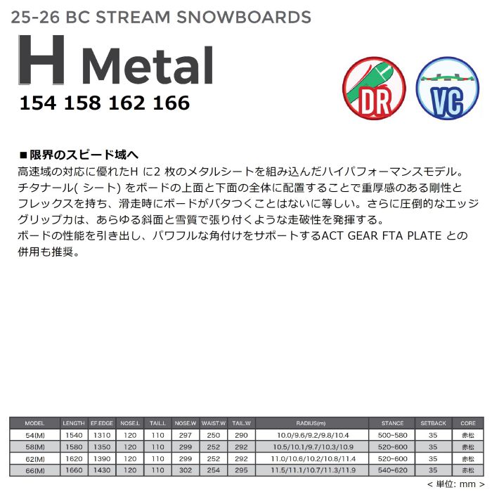 25-26 BC STREAM H Metal 154/158/162/166 ディレクショナル