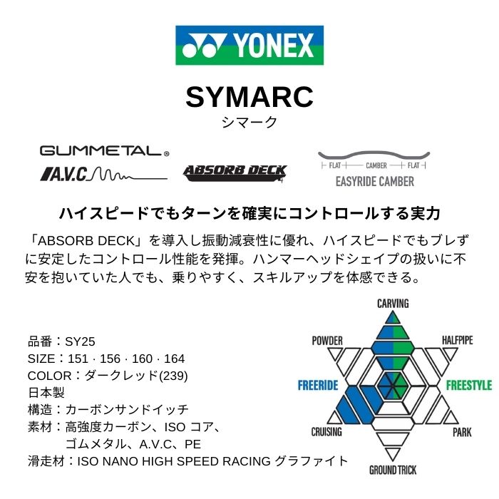 25-26 YONEX ヨネックス SYMARC シマーク SY25 ダークレッド