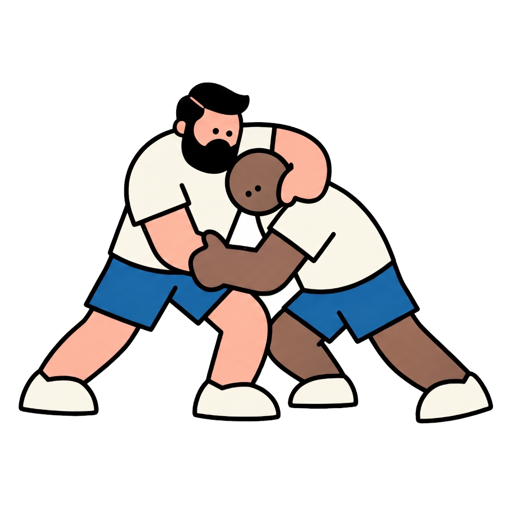 組み合う二人のイラスト
