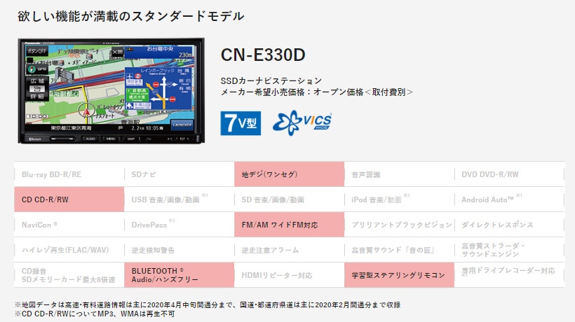 CN-E330D パナソニック ストラーダ 7V型 カーナビ ワンセグ/CD