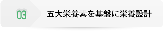 03 五大栄養素を基盤に栄養設計