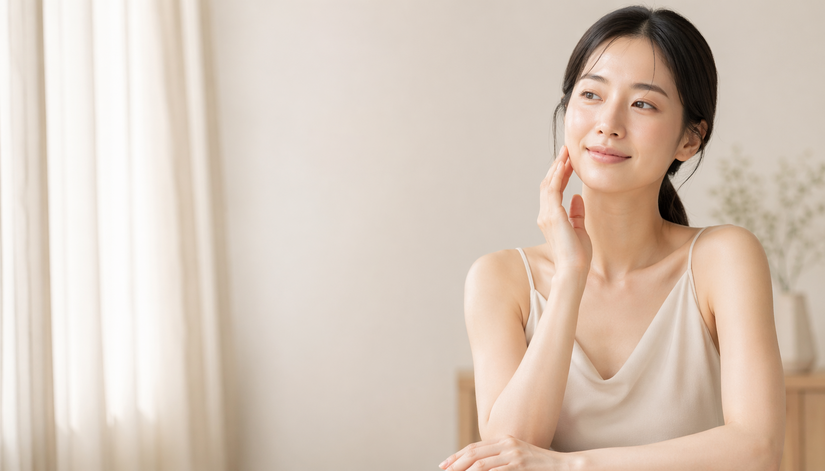 ニキビケアに取り組む女性