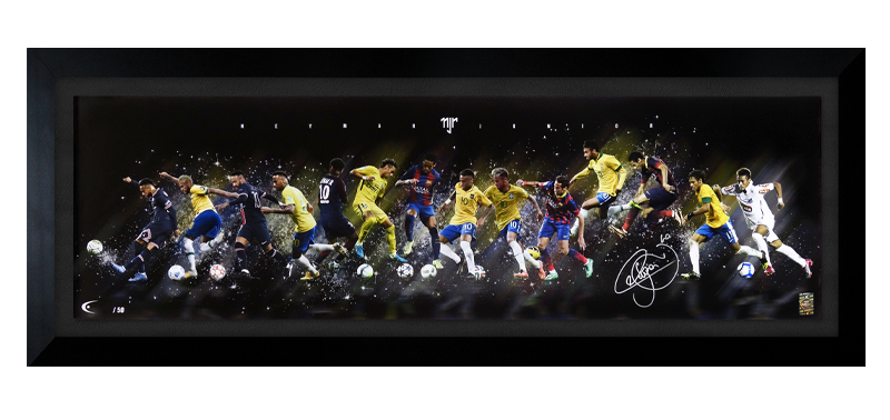 Neymar signed panoramic art