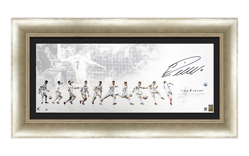 Cristiano Ronaldo signed Real Madrid panoramic art
