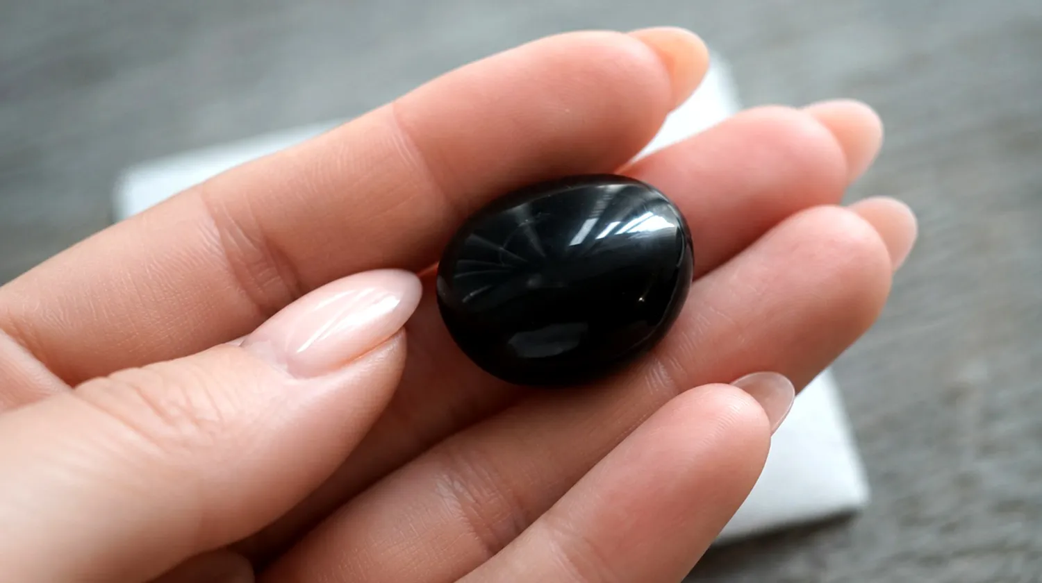 モリオン タリスマン【黒水晶 魔除け・霊除けのお守り】ポーチ付き