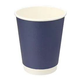 二重断熱紙コップ 12オンス ネイビーブルー