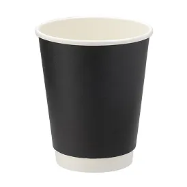 二重断熱紙コップ 12オンス ブラック