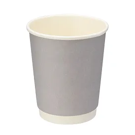 二重断熱紙コップ 8オンス グレー