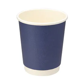 二重断熱紙コップ 8オンス ネイビーブルー