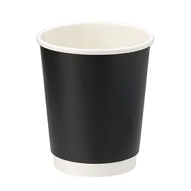 二重断熱紙コップ 8オンス ブラック