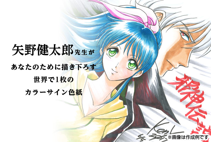 矢野健太郎先生 セミオーダーカラーイラスト色紙