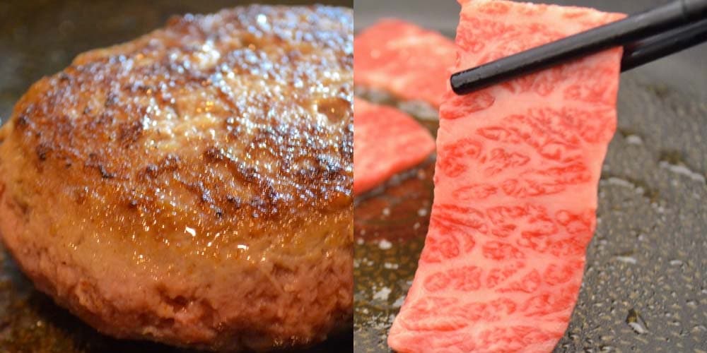 オリーブ牛の特選焼肉と極意ハンバーグのセット