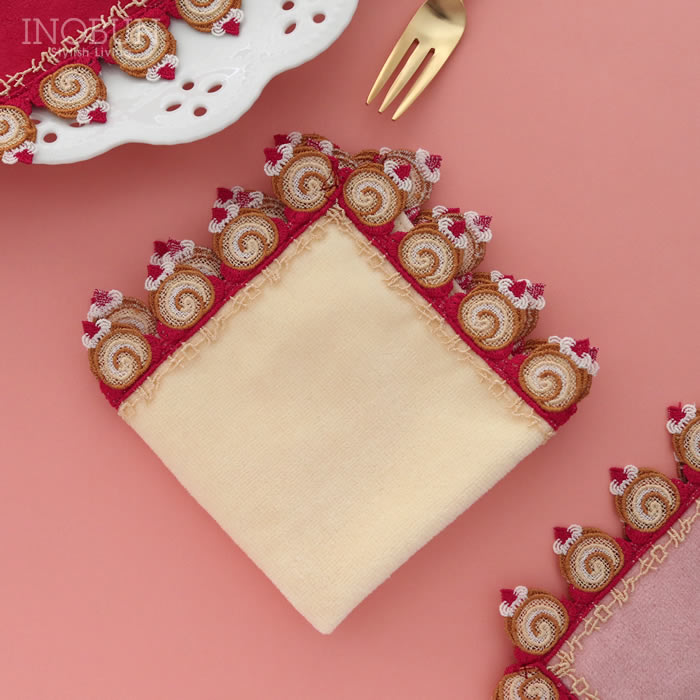 近沢レース店 ロールケーキ パウダーイエロー 12月 シーズンタオルハンカチ