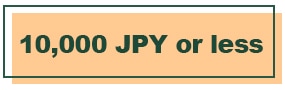 10,000 JPY or less