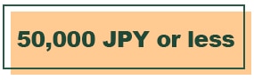 50,000 JPY or less