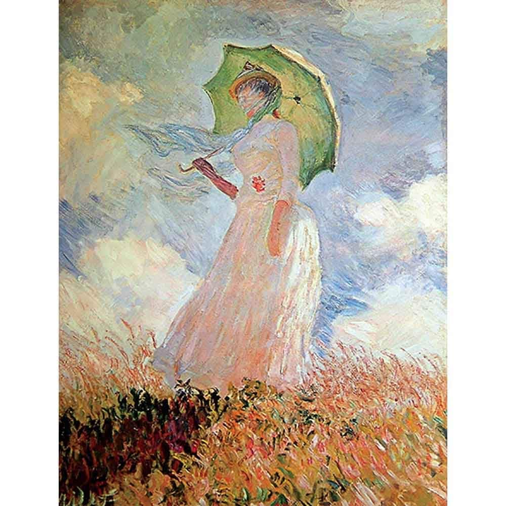 475 モネ「日傘をさす女性」 額付き 複製画 ジェル加工 世界の名画 洋画