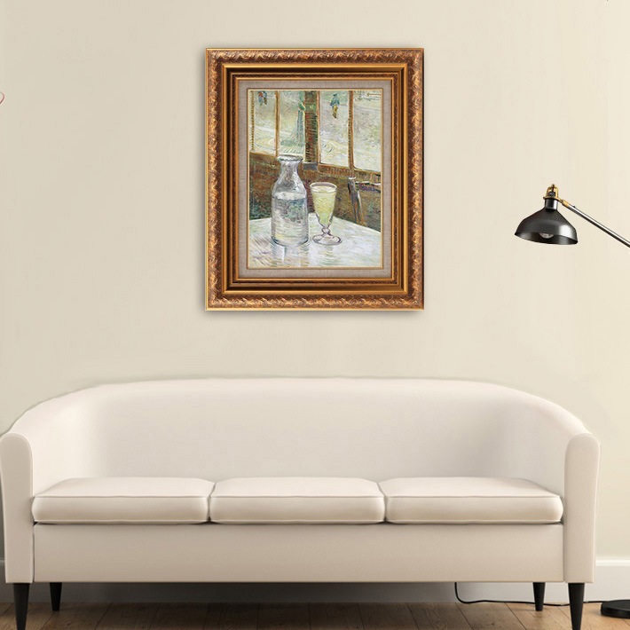 絵画 額縁付き 複製名画 世界の名画シリーズ ヴィンセント・ヴァン・ゴッホ 「 アブサンのある静物 」 サイズ 6号-