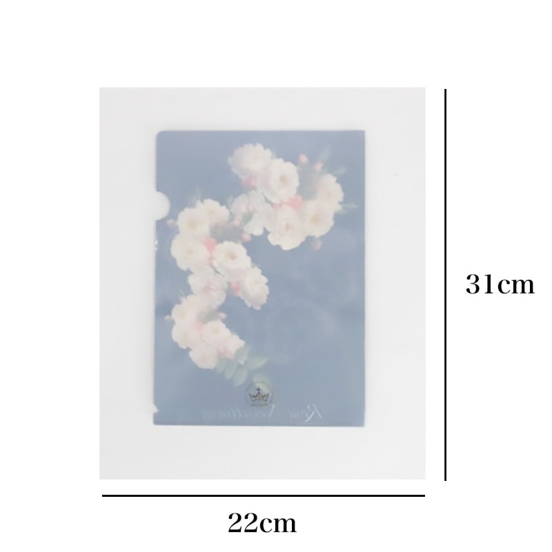 花柄のクリアファイルサイズ画像