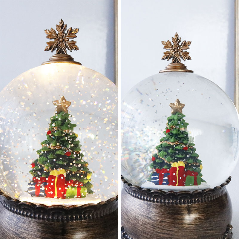 クリスマス リキッドグローブクリスマスツリー スノードーム LED